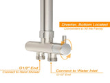 Brushed Nickel 12" Large Rain Head Twin Shower Handheld Sliding Rail Arm Set With Mixer V1233-SC842BSHR002M4CNKSR112NKC1292BN