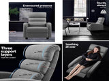 Artiss Recliner Armchair Grey Fabric Bolivia RECLINER-A4-LIN-GY