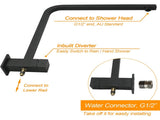 Matt Black Dual Shower Square 10" Rain Head 3 Modes Handheld Brass Silde Rail Twin Taps V1233-C6202BHS002M4CBSS1001BCPF0272BK
