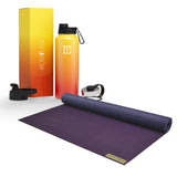 Jade Yoga Voyager Mat - Purple & Iron Flask Wide Mouth Bottle with Spout Lid, Fire, 32oz/950ml V398-JY-668P-IFB