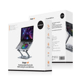 mbeat Stage S8 Rotating Laptop Stand with RGB Cooling Fan and USB Ports V186-MB-STD-S8GRY