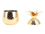 Cocktail Shaker Pineapple Shape Stainless Steel Polished Smooth Surface 500ml for Home Bar Gold V1294-YM0703-3118230139912