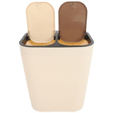 Large Capacity Classified Trash Can PP Khaki for Home V1366-AZ2-W-23743