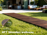 Gardeon 8FT Wooden Garden Pathway Roll-Out Straight Walkway Outdoor Backyard Charcoal Brown GD-PW-8FT-CC