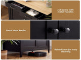 Artiss Buffet Sideboard Cabinet Kitchen Storage Cupboard Pantry 2 Drawers Black FUR-Z-SID90-BK-AB