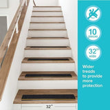 4"x32" Anti Slip Traction Treads 10 Pack, with Glow in Dark Stripe, Best Grip Tape Grit Non Slip, V1107-116-34326-BLA3