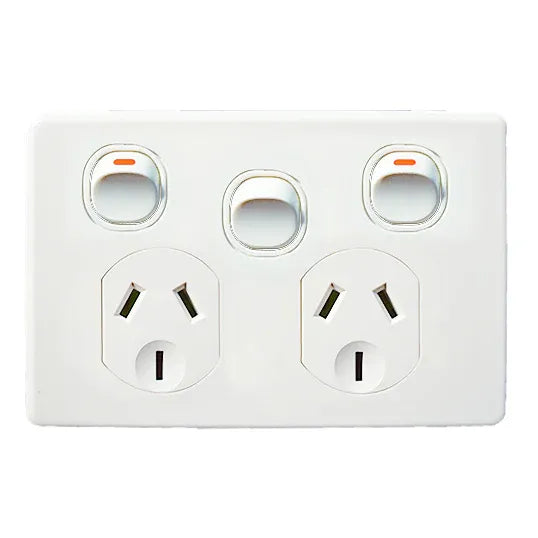 GSME Double Power Point Flush Mount Standard 10A 250V 1 Extra Switch ...