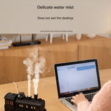 White Retro Train Aromatherapy Humidifier - 300ml Ultrasonic Cool Mist Diffuser with Jellyfish Smoke V888-ELOSUNG53551