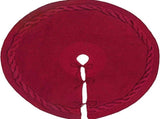 Festive Holiday Home Decoration Set - Red Knitted Christmas Tree Skirt & Reindeer Stocking Combo for V888-ELOSUNG54469