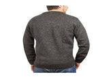 100% Shetland Ragg Wool V Neck Knit Jumper Pullover Mens Sweater Knitted - Charcoal - L V563-SW-VN-CHRCOL29-L