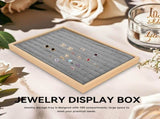 Rings Organizer Tray, 100 Slots Ring Earrings Trays Velvet Jewelry Display Tray Earring Storage Box V1259-DP01-A-802