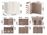 Embellir Jewellery Box 6 Layer Organiser Large Display Case Storage JEW-BOX-6T-WH