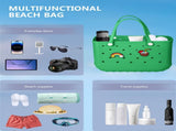 EVA Beach Tote Bag for Swimming, Pool & Travel Waterproof Washable Rubber Handbag with 2 Random V1107-CS-STDDBLS