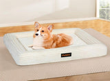 Pawz L Size Orthopedic Dog Bed with Corduroy Removable Cover Waterproof Washable Beige PT1276-L-WH