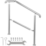3 Step Railing Stainless Steel Transitional Handrail fit for Level Surface and 1 to 3 Steps V952-BXGLTFS3BDLZ00001V0