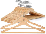 TOPIA HANGER Wooden Hangers 30 Pack, Space Saving Coat Hanger with 360&deg Swivel Cascading Ring Hook, V1258-DP02-F-239