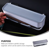 Utensil Hanging Rack with Chopstick Holder, ABS Plastic, Grey and White, Kitchen Wall Mount V1192-AZ-W-32756