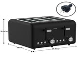 Pronti Breakfast Set with 1.6L Coffee Machine, Silver Noir Toaster & Kettle T02-1711-825