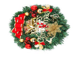 Xmas Wreath for Front Door Plastic Xmas Pine Wreath Decoration with Balls Ornament for Fireplace V1294-YM0901-3115240094611