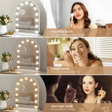 Embellir Makeup Mirror 40x50cm Dressing Vanity LED Bulb Light with 5x Magnification White Arch MM-E-FRAMELS-4050LED-AR
