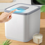 Plastic Rice Storage Container with Measuring Cup Sealed Food Storage Buck for Flour Cereal Grains V1369-AZ3-W-11107