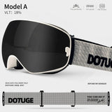 DOTUGE DGQ-D07 Magnetic Flip Ski Goggles with REVO Coated Dual-Layer Anti-Fog Spherical Lens, UV400 V1341-ZY-BD9KJK24-H