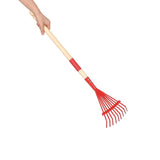 2Pcs Garden Leaf Rake Small Hand Tool with Wooden Handle Detachable Design V1369-AZ3-W-16865
