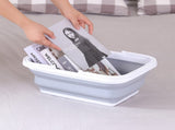 6x 9L Collapsible Laundry Folding Basket Wash Clothes w Handles Bin - Grey/White V563-75198-6X