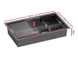 Cefito Stainless Steel Sink 70x45CM With Pull Out Mixer Tap Kitchen Basin Single Bowl Black SINK-BLACK-7045T-52