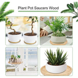 2 Piece Bamboo Saucers 20Cm ROund Bamboo Tray Bamboo Plant Saucer ROund Serving Tray Wooden Flower V1188-MS-227-2800