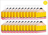 24pcs Back to School Teacher Gifts Pencil Shaped Paper Bags Bulk, Welcome Candy Treat Boxes for V1366-AZ2-W-19350