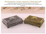 Metal Jewelry Box Rectangular Trinket Storage Box Vintage Jewelry Box for Women Girls Birthday V1366-AZ2-W-18633