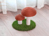 Mushroom Scratching Post with Natural Sisal, Simulation Lawn Climbing Shelf, Multifunctional V1259-DP01-A-2780