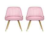 Artiss Dining Chairs Set of 2 Velvet Channel Tufted Pink UPHO-D-DIN203C-VEL-PKX2