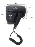 Wall Mount Hair Dryer 1200W- Black V959-DPHD0018