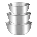 3-Piece Thickened Stainless Steel Mixing Bowl Set, 2000ml, 1200ml, and 700ml with Measurement Marks, V1370-AZ4-17200