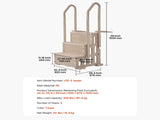 3-Step Taupe Robust Pool Ladder of 2 Handrails for 914.4-1219.2 mm Pools V952-DXYCTLTSFSSLFPJ4ZV0