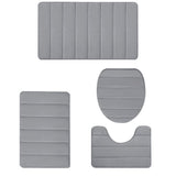 Bathroom Rug Sets 4 Piece, Non Slip Memory Foam Bathroom Rugs, Machine Wash Bathroom Mat Set, Water V1370-AZ4-21333