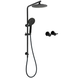 WELS Matt Black 2in1 Round 9" Rainfall Shower Head & 3 Modes Handheld Silde Rail Taps Set V1233-C4902B22PHR002M4CBSR0901BCPF0282ABK