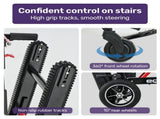 EQUIPMED Electric Stair Climbing Wheelchair, 169kg Load Capacity, 46 Steps/min, Aluminium Alloy, V219-HWCSCWEQ5BKA