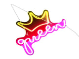 LED Neon Sign Bright USB Powered Decorative Crown Queen Wall Neon Light for Kids Room Bedroom Party V1294-YM0706-3119230136311