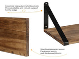 Levede Floating Wall Shelves 3Pcs Rustic Wooden Storage Display Bookshelf Rack WS1014-NT-3PC-AU