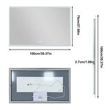 Smart LED Bathroom Mirror Anti-Fog Wall Mounted Vanity Mirror with 3 Color Dimmable Lights Touch V767-XMR-C28-330-AU