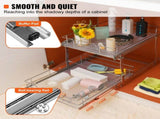 2 Tier 20"Wx21"Dx15"H Pull Cabinet Organizer, Heavy Duty Slide Pantry Shelves, Steel Roll V952-HGS220W21D15HSW3PV0