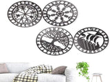 Metallic Viking Wall Art Nordic Compass Decor for Bedroom Living Room V1188-MA60-25199-1