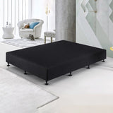 Palermo King Single Ensemble Bed Base Midnight Black Linen Fabric V63-823201