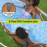 Bestway Swimming Pool Steel Frame Luxury Pool & SPA Massage Set 6.1x3.66x1.22m BW-POOL-OV-610-56720