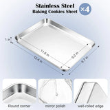 Stainless Steel Toaster Oven Trays, 2 Pack Small Non Toxic Baking Cookie Sheets for Cake Baking, V1189-LC-RY-00059