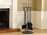Fireplace Tool Set, 5 PCS Tool Set and Holder with Five-Prong Stand, Tongs, Ash Shovel, Brush, V952-BLGJTJ5JTWZGPZ6MX001V0