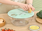 2 in 1 Salad Spinner and Vegetable Chopper 6 Interchangeable Bs 420 Steel BPA Free Bowl V1263-JX-8015